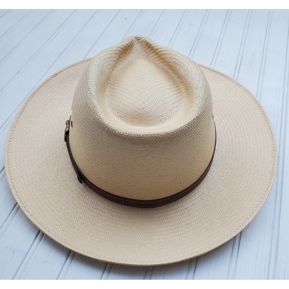 Outback Trading Co Hawkesbury Straw Hat Tan Wide Brim Sun Hat L/XL 15083